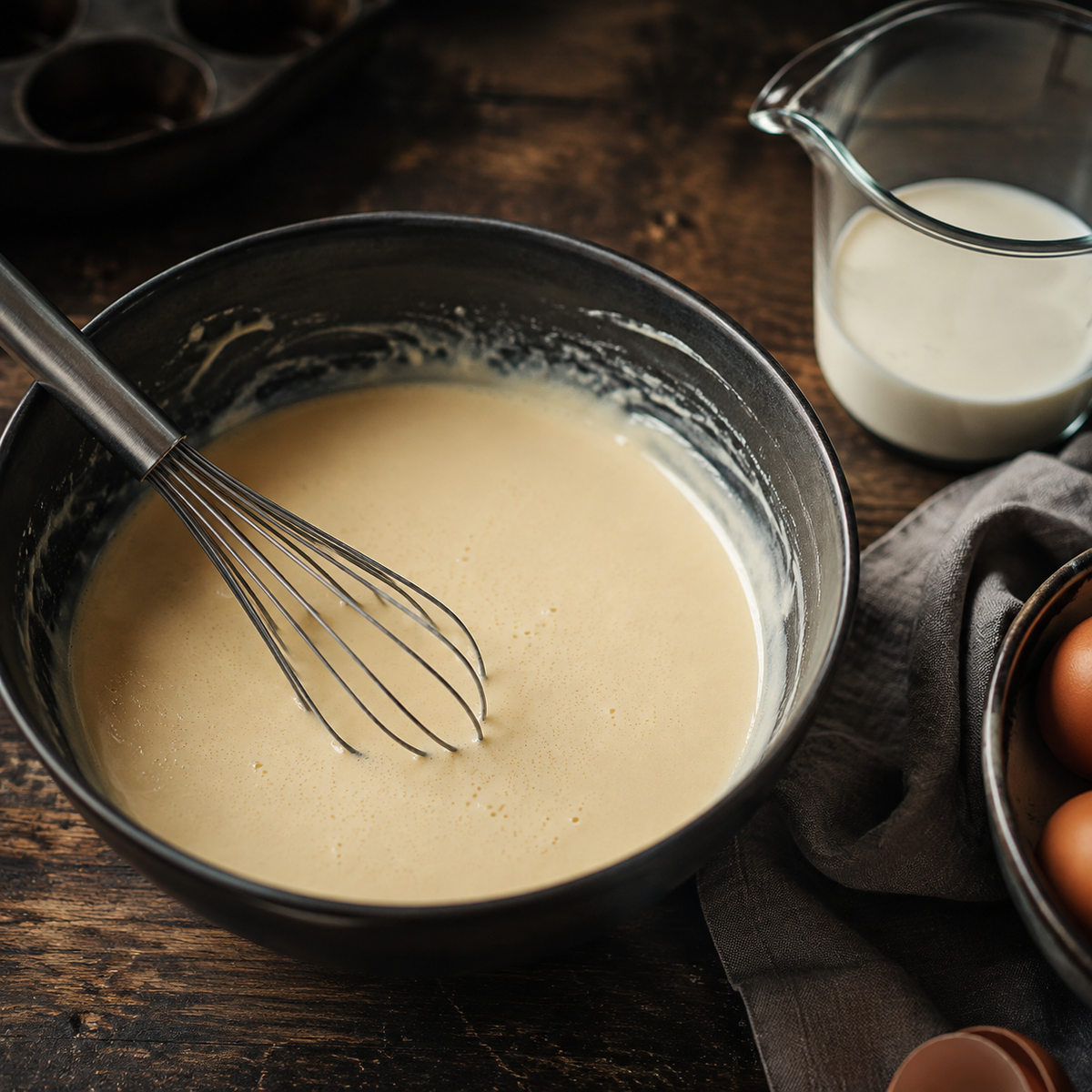 Yorkshire pudding batter preparation