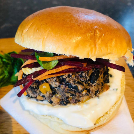 Spicy Black Turtle Bean & Cheese Burgers