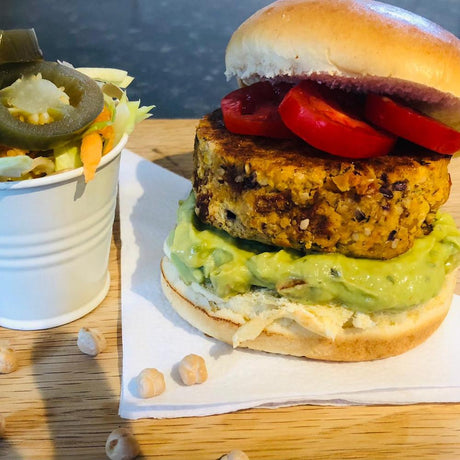 Chickpea & Sun Dried Tomato Burgers