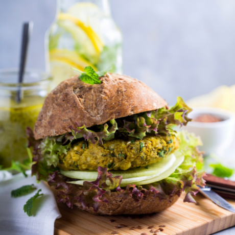 Spinach & Mung Bean Burgers