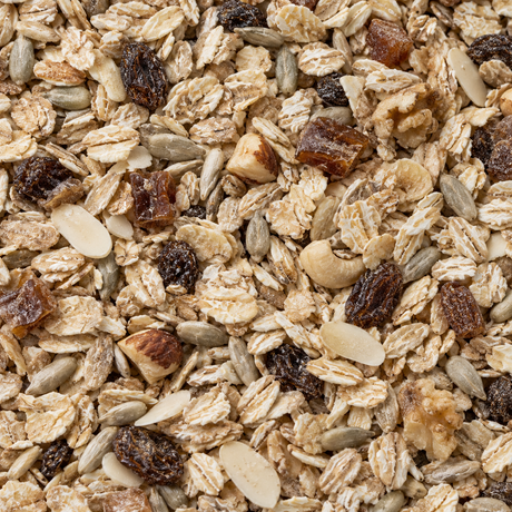 Infinity Foods Bulk Organic Deluxe Muesli ingredient close-up