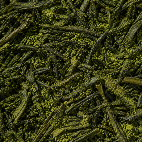 Matcha sencha tea blend macro