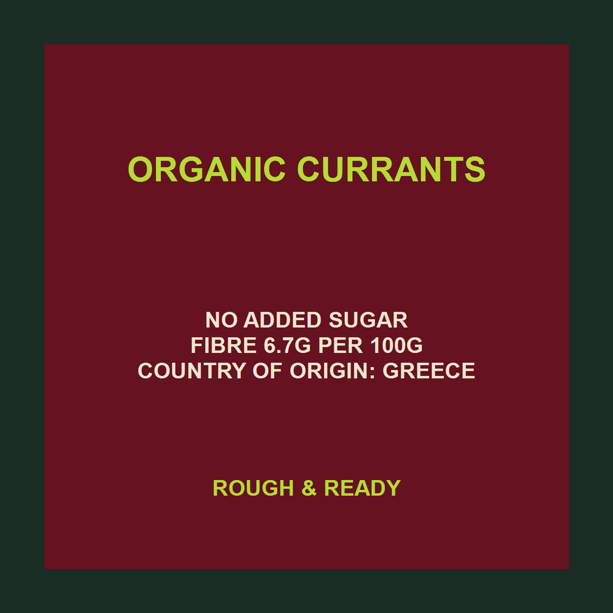 Organic currants facts