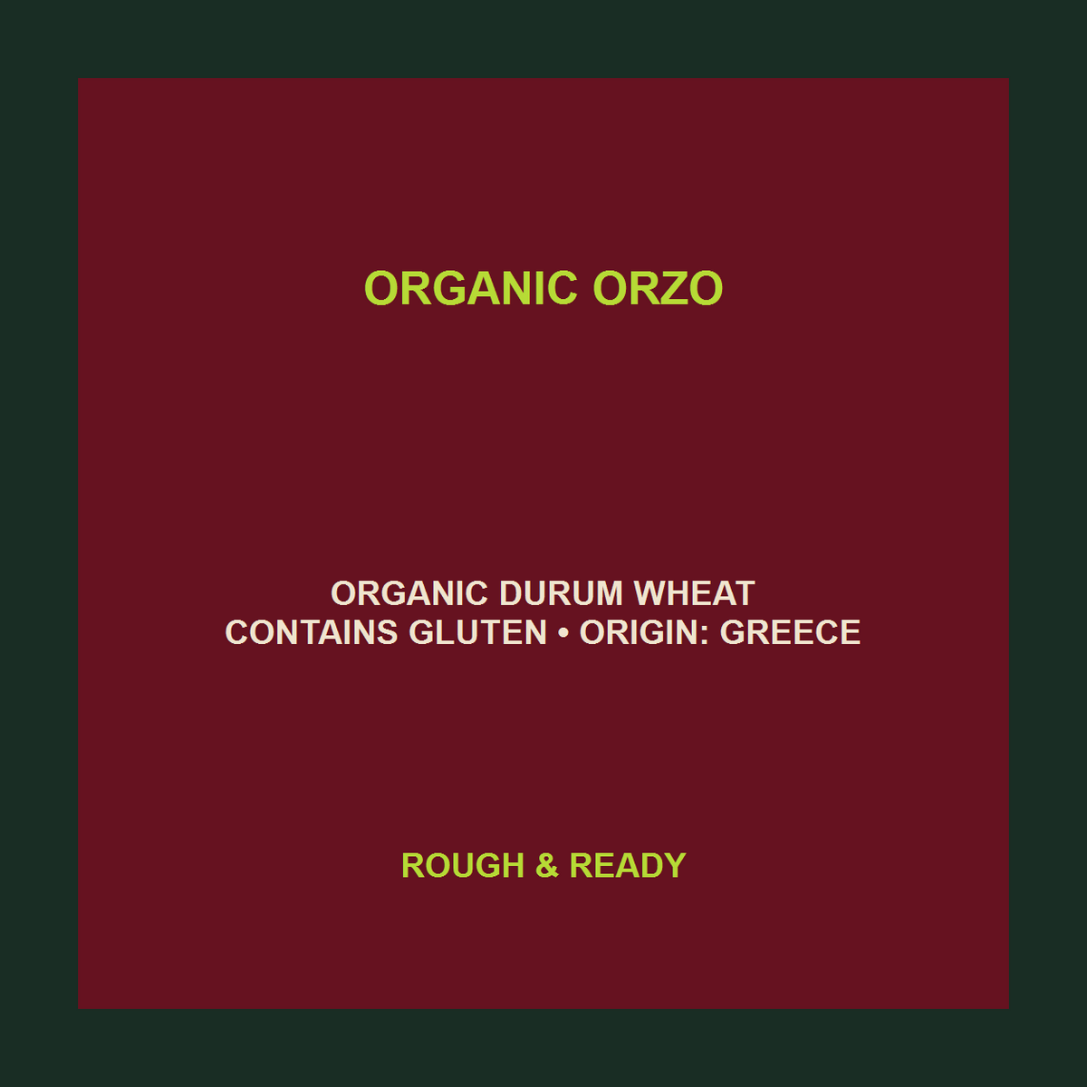 Infinity Foods Organic Orzo exact product facts