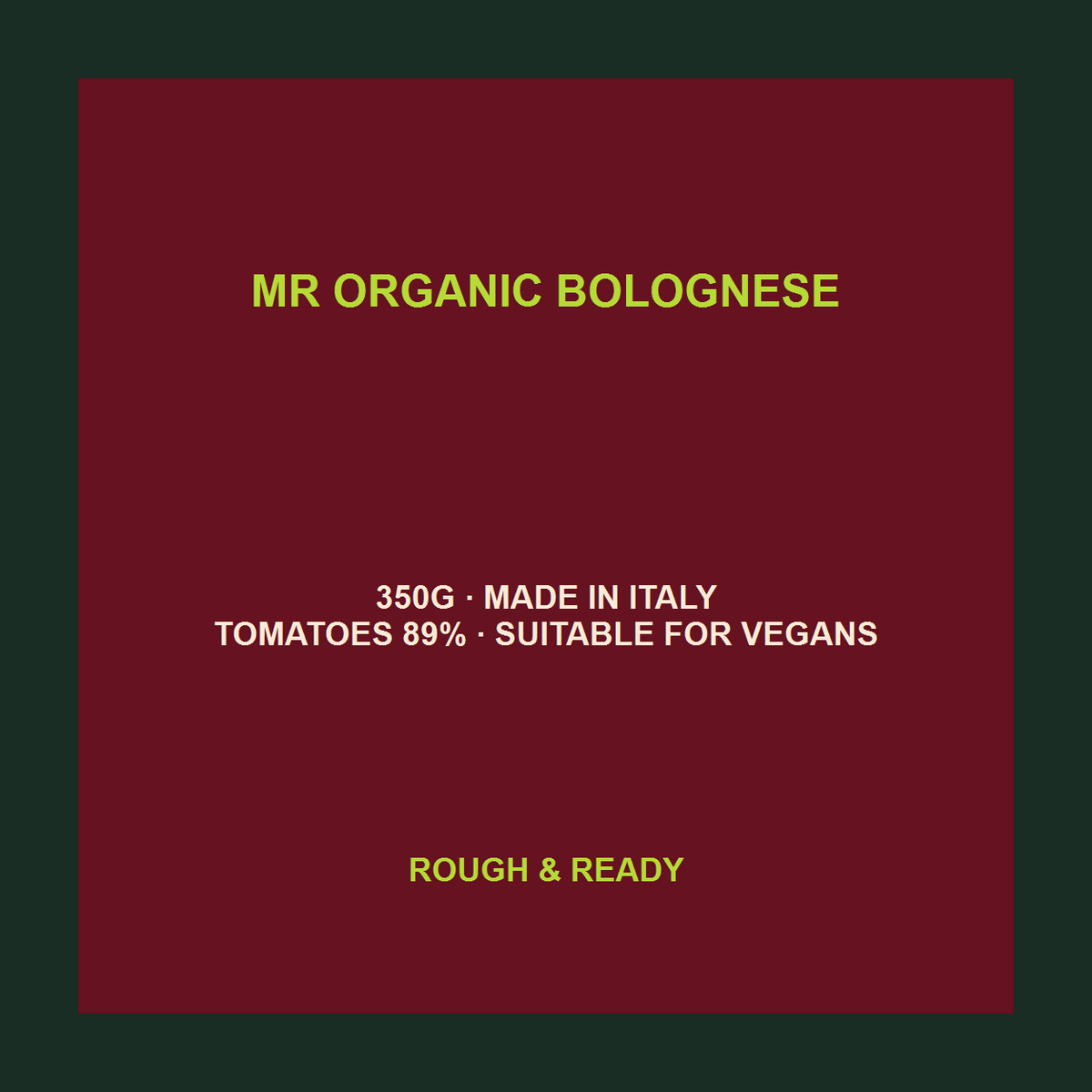 Mr Organic Bolognese Pasta Sauce exact product facts