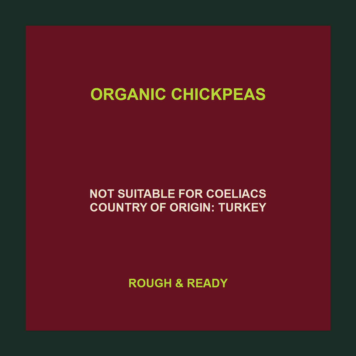 Infinity Foods Bulk Organic Chickpeas exact product facts