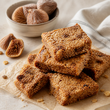 Homemade oat flapjacks baked with pieces of Organic Dried Figs