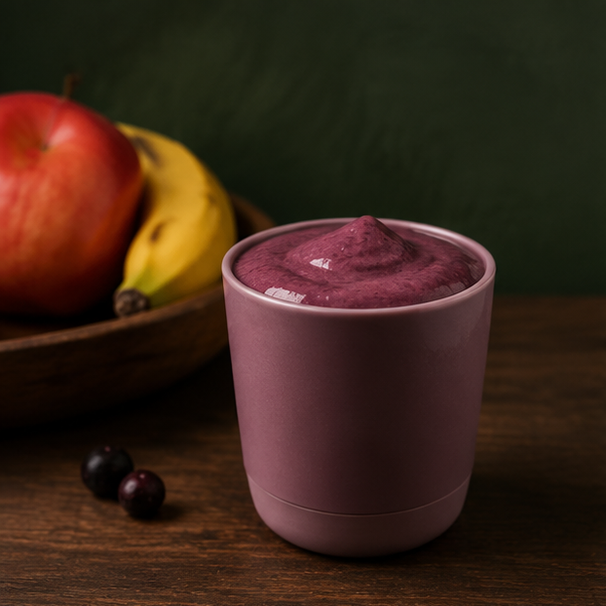 Purple smoothie serving suggestion