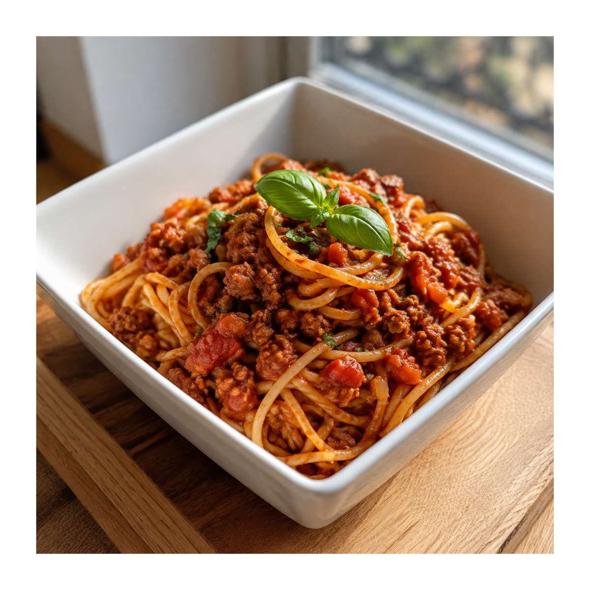 Mr Organic Bolognese Pasta Sauce serving suggestion