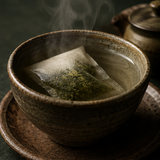 Preparing matcha sencha tea
