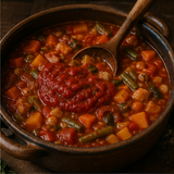 Preparing food with tomato puree