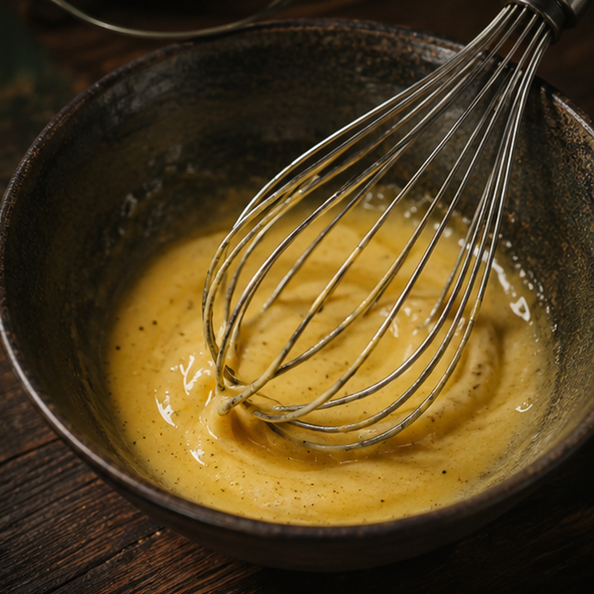 Preparing white wine vinegar dressing