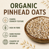 Organic Pinhead Oats facts including coarse texture, high fibre and origin UK