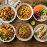 Organic Pumpkin/Ginger Brown Rice Noodles six ways to enjoy
