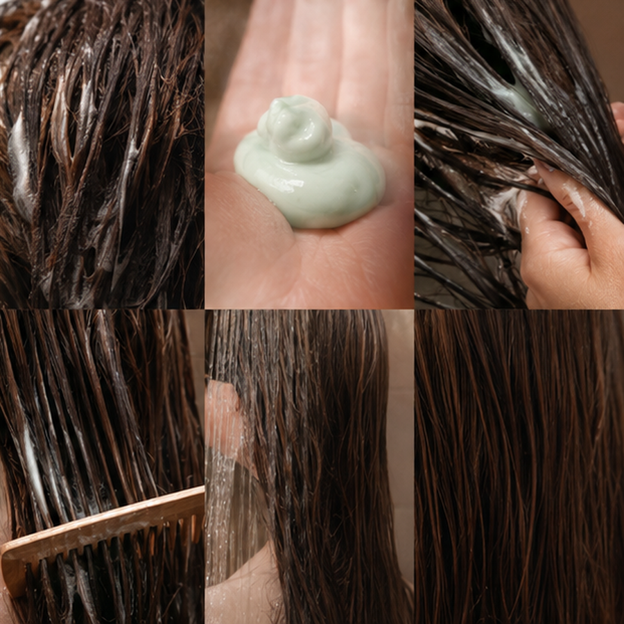 Six-step aloe vera conditioner use