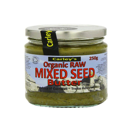 Authentic Carley's Organic Raw Mixed Seed Butter packaging
