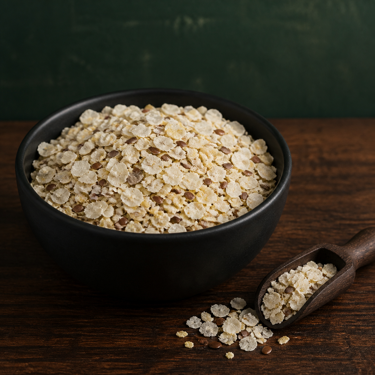 Alara oat-free porridge blend in a black bowl