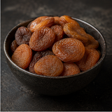 Organic whole dried apricots serving bowl