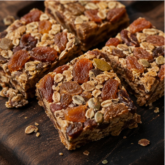 Organic dried apricot oat bars