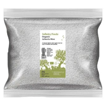 Authentic Infinity Foods bulk organic arborio rice pack