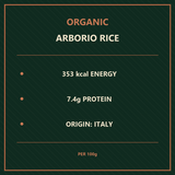 Organic arborio rice product facts