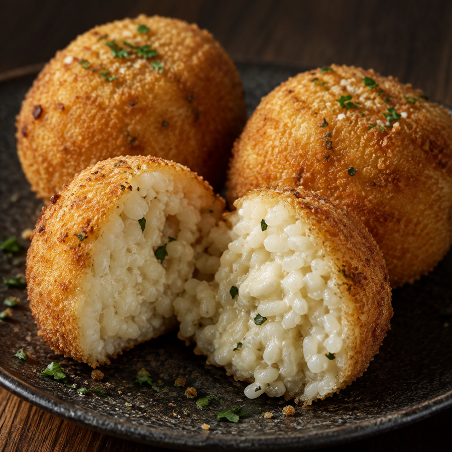 Homemade arborio rice arancini