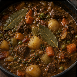 Bay leaves in a vegetable stew