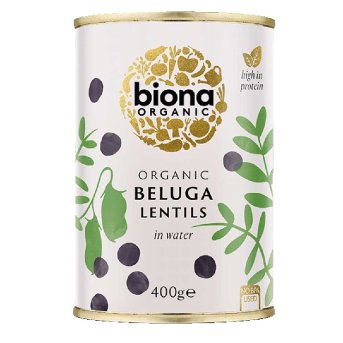 Biona Organic Black Beluga Lentils pack