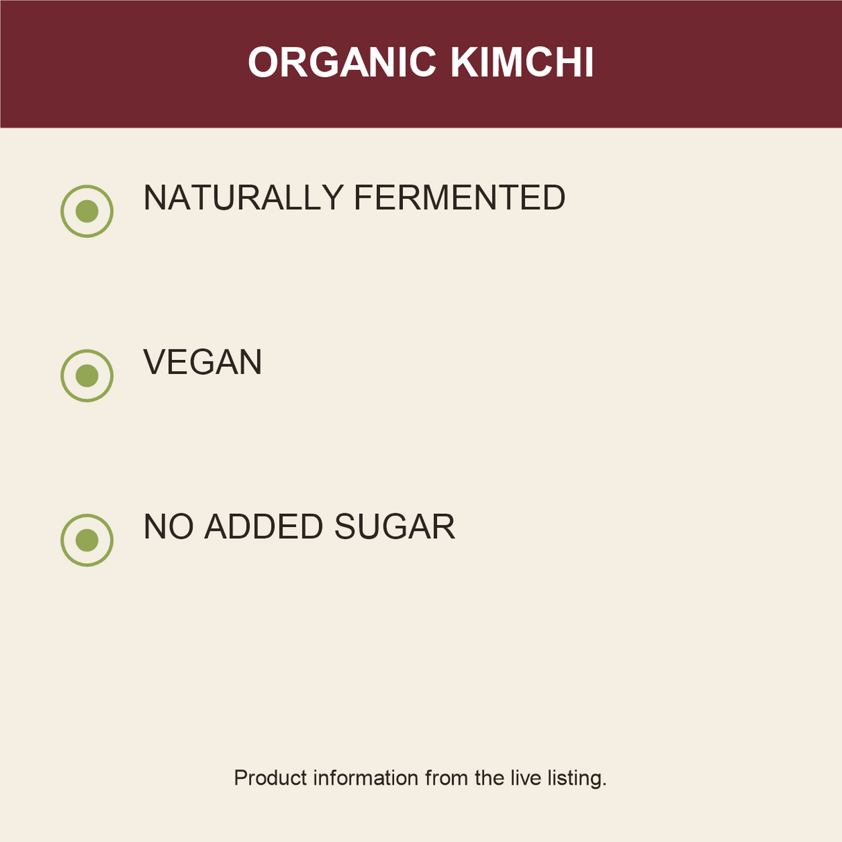 Biona Organic Kimchi product facts
