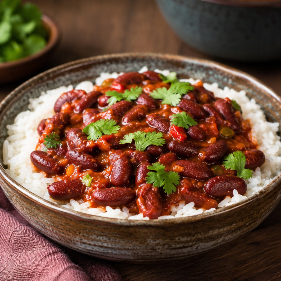 Biona Organic Kidney Beans in Chilli Sauce — serving suggestion