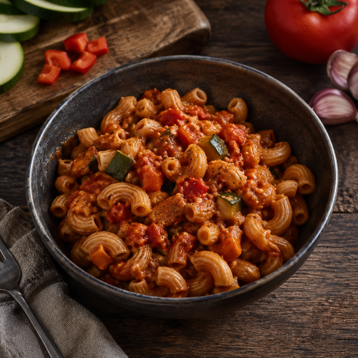 Biona Organic Wholewheat Macaroni — serving suggestion