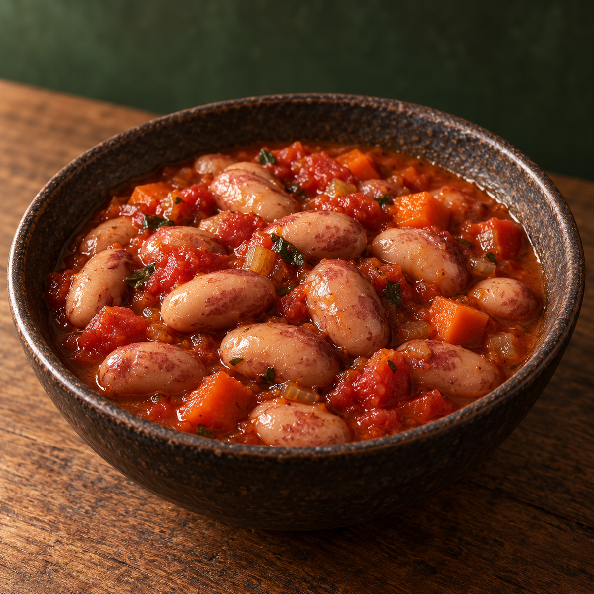 Tomato and organic borlotti bean stew