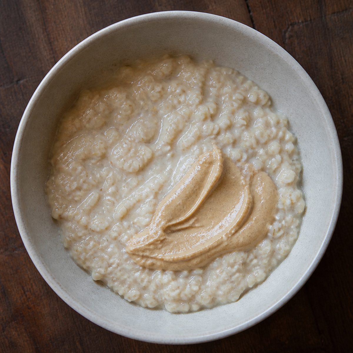 Biona organic smooth cashew butter served over porridge