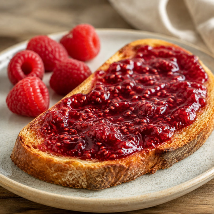 Bionova Organic Raspberry Jam — serving suggestion