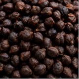 Organic black chickpeas extreme close-up