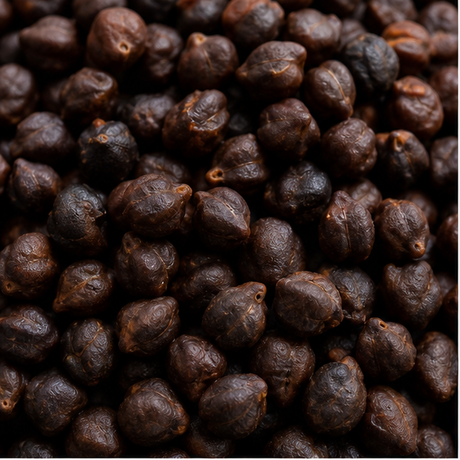 Organic black chickpeas extreme close-up