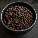 Cooked organic black chickpeas