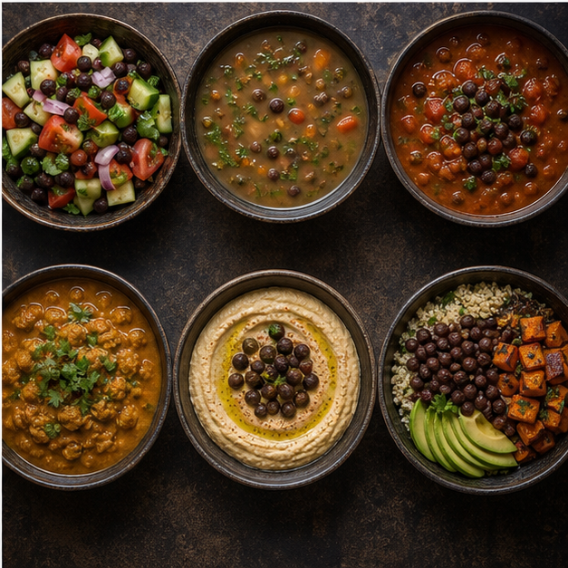 Six ways to use organic black chickpeas