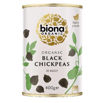 Authentic Biona Organic Black Chick Peas tin