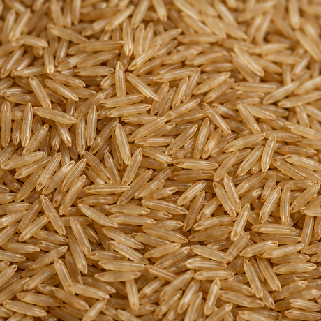 Organic brown jasmine rice extreme close-up