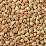 Raw organic buckwheat groats extreme close-up
