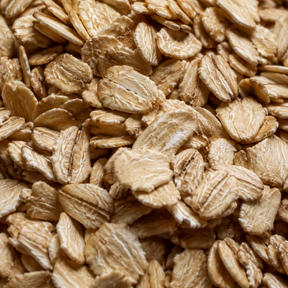 Infinity Foods bulk organic rolled oatflakes extreme close-up