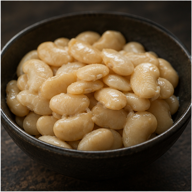 Cooked organic butter beans