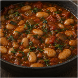 Organic butter bean tomato stew