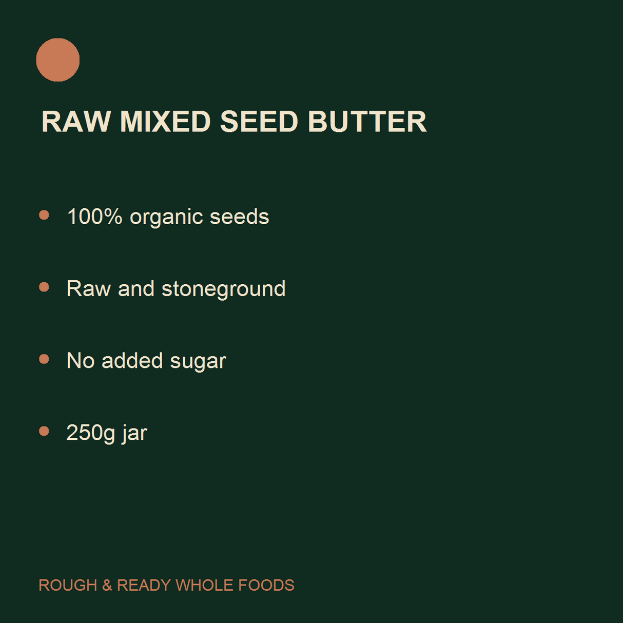 Raw mixed seed butter product facts