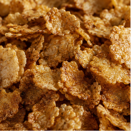 Gluten-free cereal flakes extreme close-up