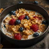 Gluten-free cereal flakes with berries