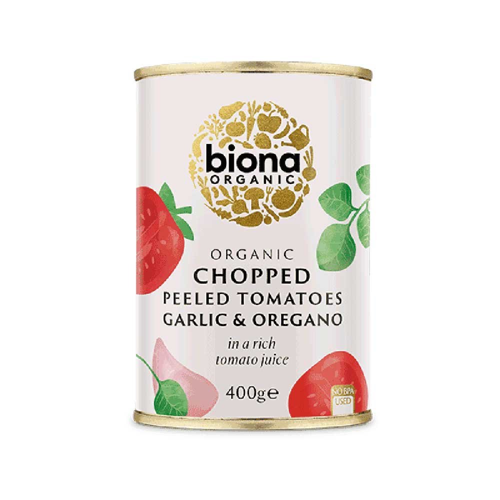 Biona Organic Chopped Tomatoes with Garlic and Oregano