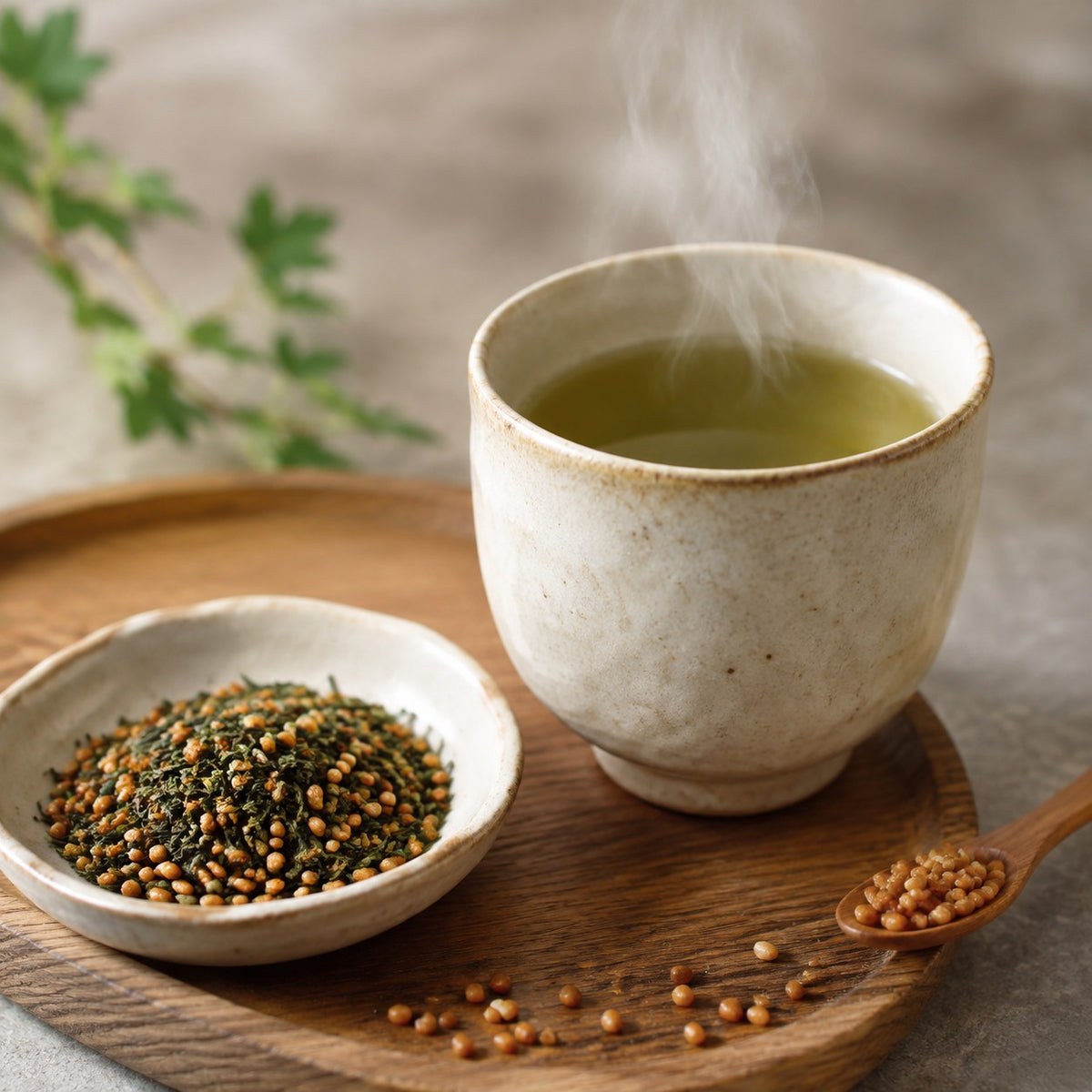 Clearspring Organic Genmaicha Green Tea Bags — serving suggestion