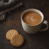 Clipper decaf tea with oat biscuits